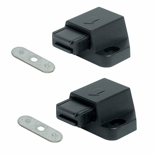 PAIR OF PRESSURE BLACK MAGNETIC CATCH WITH PLATE