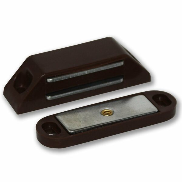 BROWN SLOPING SIDE STRONG MAGNETIC CATCH WITH BROWN PLATE