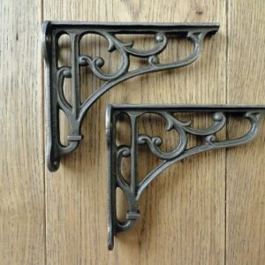 Pair of 5 Inch Victorian Scroll Shelf Brackets