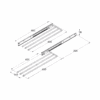 Technical diagram with measurements of a 3 Arm Chrome-Plated Steel Towel Rail – wall-mounted with sliding arms
