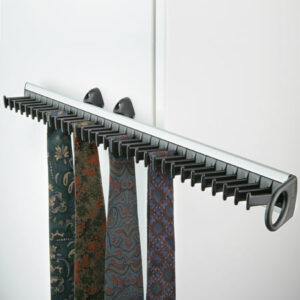 PULL OUT TIE RACK TO HOLD 32 TIES BLACK AND SILVER