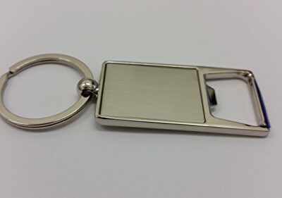 BOTTLE OPENER KEYRING SILVER FINISH