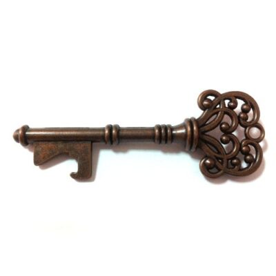 RUSTIC KEY STYLE BOTTLE OPENER KEYRING IN BRONZE