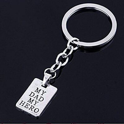 MY DAD MY HERO SILVER KEYRING