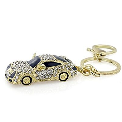 GOLD/SILVER/CRYSTAL FINISH CAR KEYRING