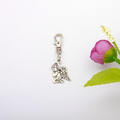BABY ANGEL KEYRING WITH SILVER FINISH