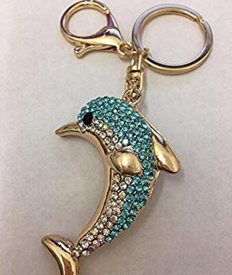 BLUE CRYSTAL DOLPHIN KEYRING