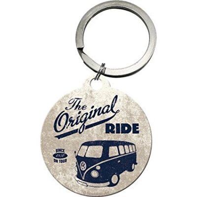 VW CAMPER ORIGINAL RIDE, ROUND METAL KEYRING