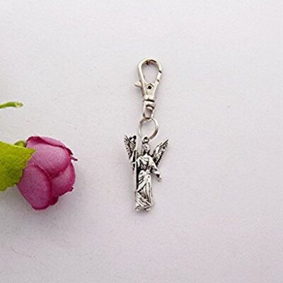 SILVER FINISH ANGEL KEYRING