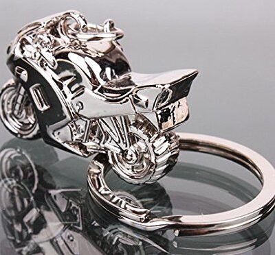 MOTORCYCLE SILVER FINISH KEYRING