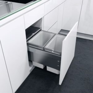 PULL OUT WASTE BIN FOR DOOR FRONT MOUNTING 2X 10L COMPARTMENTS