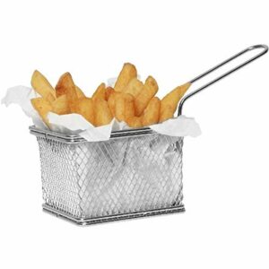 4 STAINLESS STEEL MINI CHIP BASKETS