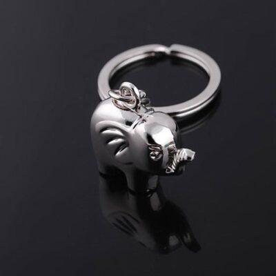 GOLD OR SILVER FINISH ELEPHANT KEYRING