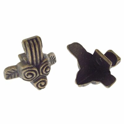 PACK OF 10 ANTIQUE STYLE ROSE CORNER FEET