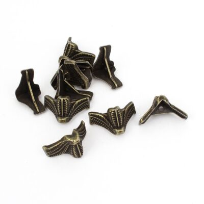 PACK OF 10 ANTIQUE STYLE LEAF CORNER FEET