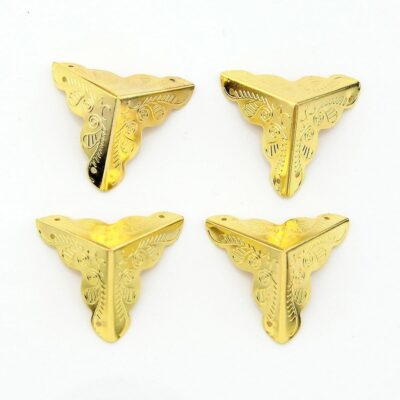 METAL CORNER EMBELLISHMENT IN BRIGHT BRASS FINISH PACK OF 4