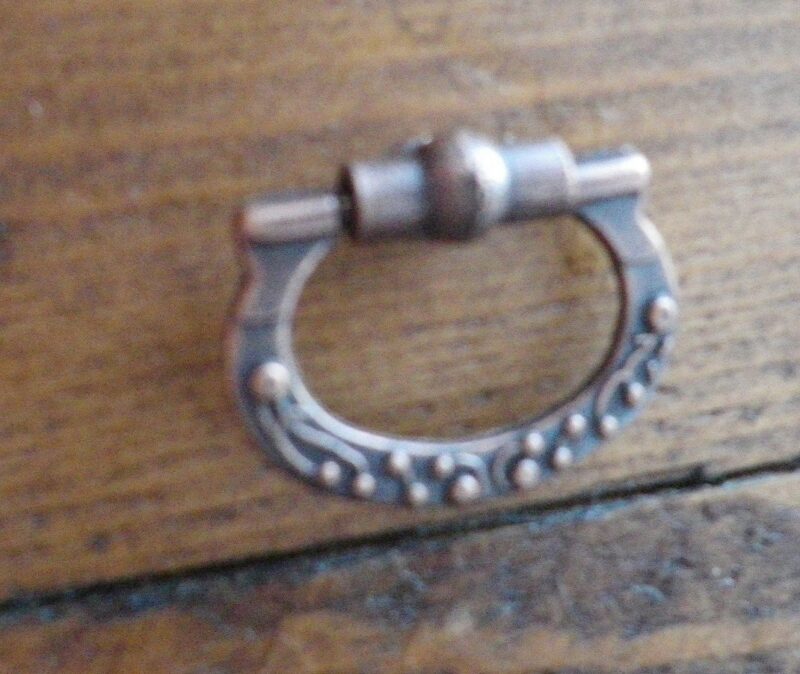 PAIR OF MINI COPPER FINISH DRAWER HANDLES