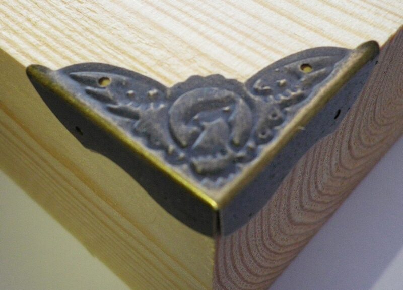 SET OF 4 METAL ORNATE ANTIQUE FINISH CORNERS