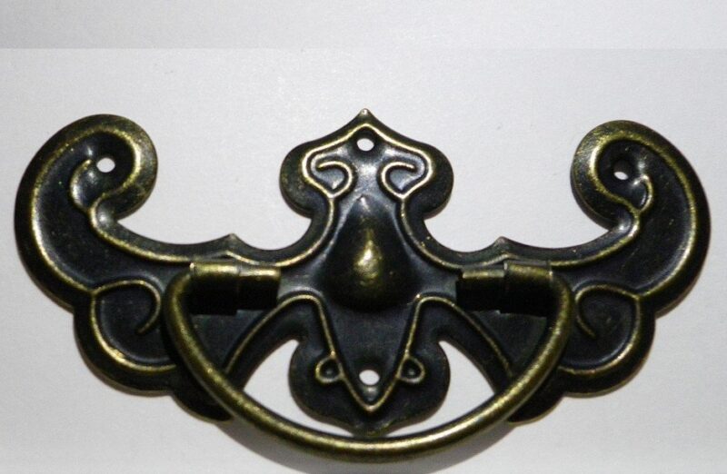 PAIR OF SMALL ORNATE ANTIQUE FINISH HANDLES