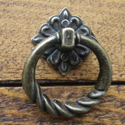 PAIR OF DROP RING ORNATE HANDLES