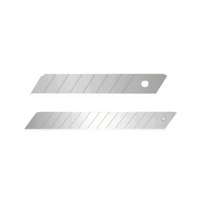 Snap-off utility knife blades with segmented edges for 18mm retractable knives – pack of 10 replacements