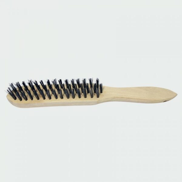 Wooden Handle Wire Brush 3 Row