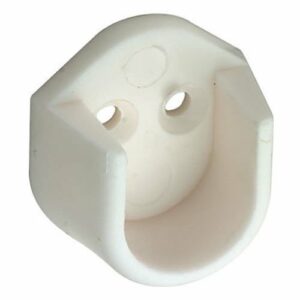 White wardrobe rail support oval bracket