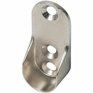 Wardrobe Rod Rail Socket End Support Oval Bracket