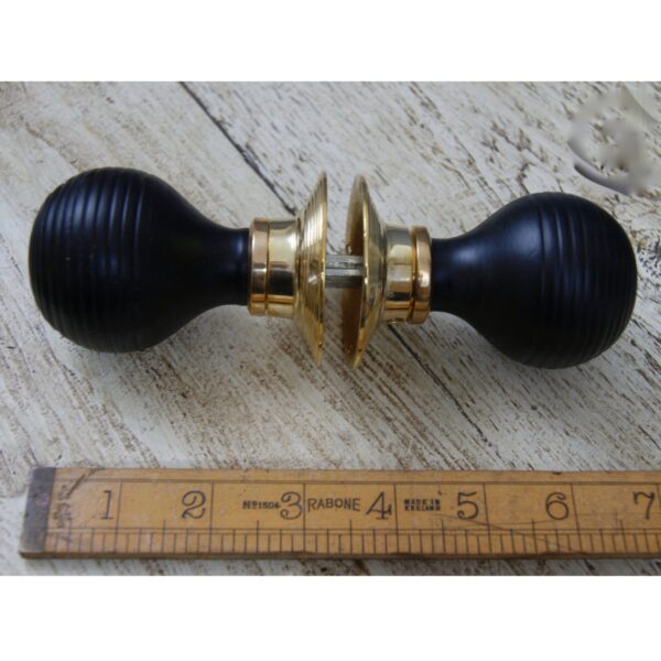 ARCHITECTURAL BEEHIVE BLACK BRASS DOOR KNOB HANDLE