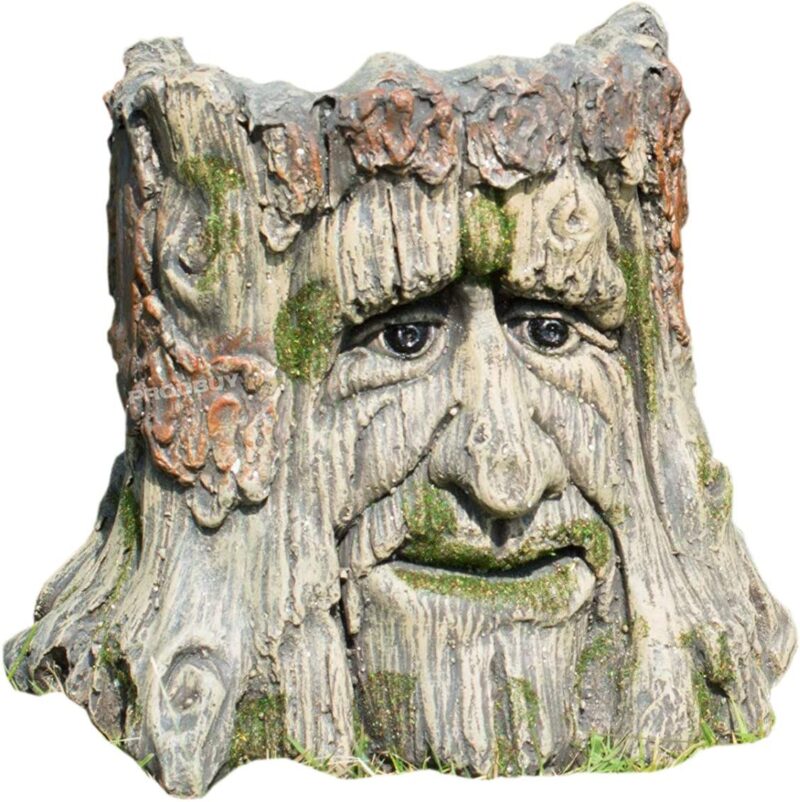 Decorative Garden Patio Tree Stump Face Planter - Both Eyes Open