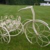 Vintage Cream Tricycle Garden Planter Metal Plant Stand Planter Basket Bicycle Garden Bike Flower Pot Patio - Image 2