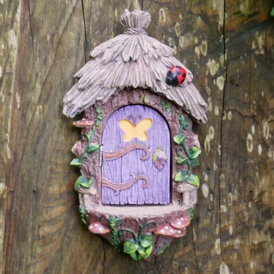 Fairy Pixie Door Garden Ornament – Whimsical Resin Decor for Outdoor Spaces