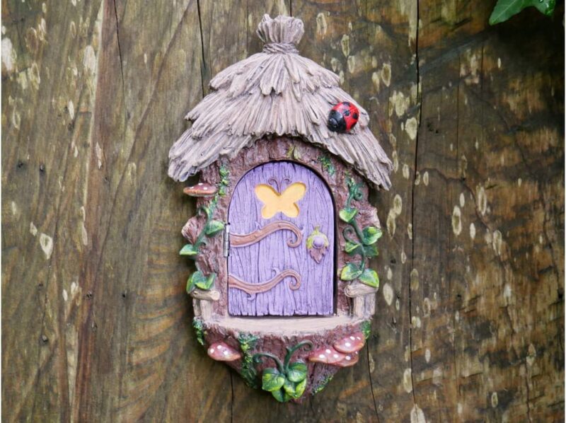 Fairy Pixie Door Garden Ornament – Whimsical Resin Decor for Outdoor Spaces