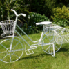 Vintage Garden Home Flower Planter Bike Ornament in Off White - Image 9