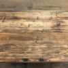 Industrial Coffee Table Vintage Living Room Furniture On Wheels Rustic Metal Storage Shelf Antique Solid Wood Top Gold Retro Urban Cart unit - Image 4