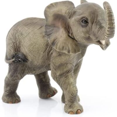 Standing Elephant Calf Ornament – Elegant Resin Figure by Lesser & Pavey