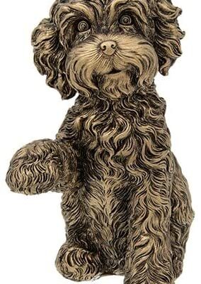 Large Bronze Cockapoo Ornament Paw Up Figurine