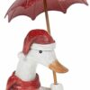 Christmas Polka Dot Indoor / Outdoor Duck and Baby with Umbrella Ornament Figurine Boxed - Image 4