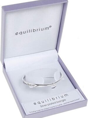 Silver Plated Equilibrium Bangle in Lilac Gift Box – Ideal Mother's Day Jewellery Gift