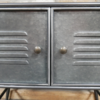 Industrial Metal Storage Grey Cabinet Sideboard 2 Doors Rustic Cupboard Unit - Image 6