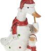 Christmas Polka Dot Indoor / Outdoor Duck and Baby with Umbrella Ornament Figurine Boxed - Image 2