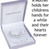 Silver Plated Equilibrium Bangle in Gift Box – Engraved with 'A Mother Holds Her Children’s Hands for a While and Their Hearts Forever'