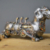 Industrial Silver Resin Gothic Steampunk Dachshund Dog Sculpture Ornament - Image 2