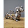 Industrial Silver Resin Gothic Steampunk Dachshund Dog Sculpture Ornament - Image 4