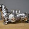 Industrial Silver Resin Gothic Steampunk Dachshund Dog Sculpture Ornament - Image 6