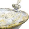 Freestanding Metal Ornate Garden Bird Bath Grey and Yellow Distressed Tones - Image 5