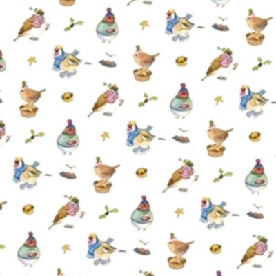 Christmas Birds Tea Towel by Emma Ball – Festive Cotton Kitchen Gift
