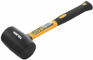 Tolsen 16oz Rubber Mallet with Fiberglass Handle and Non-Slip Rubber Grip