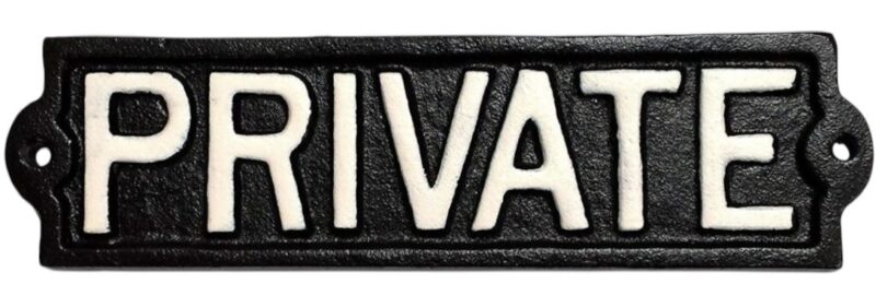 Cast Iron Private Garden Sign – Vintage Wall-Mounted Outdoor Plaque for Gates & Fences