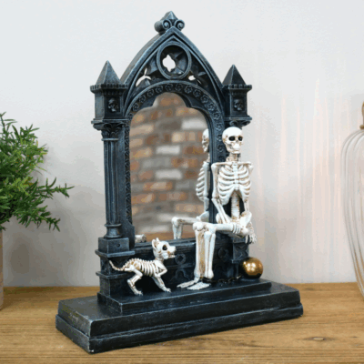 The Skeleton and Dog Mirror Ornament